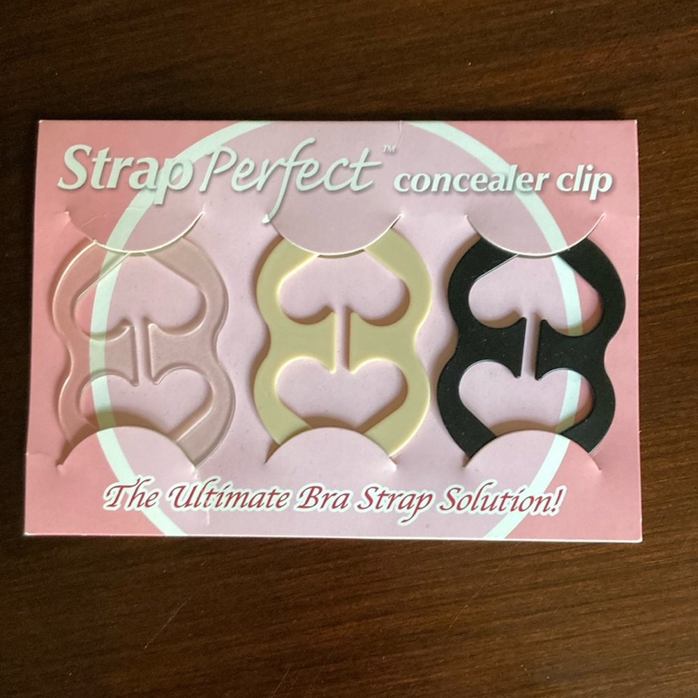 New! Never Used! Strap Perfect- set of 3 plastic bra clip supports.